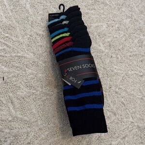 NEW SEVEN SOCKS Men's Multicolor Striped Socks size 8-12